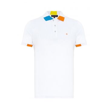 Tricou polo cu detalii contrastante