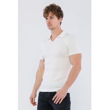 Tricou polo striat