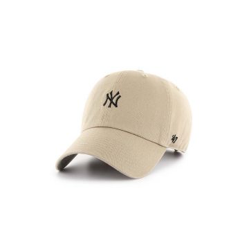 47 brand șapcă de baseball din bumbac MLB New York Yankees culoarea bej, cu imprimeu, B-BSRNR17GWS-KHA