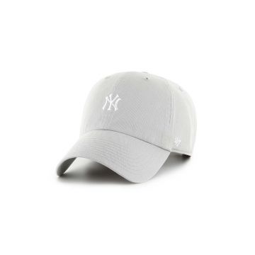 47 brand șapcă de baseball din bumbac MLB New York Yankees culoarea gri, cu imprimeu, B-BSRNR17GWS-GYB