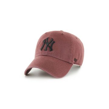 47 brand șapcă de baseball din bumbac MLB New York Yankees culoarea maro, cu imprimeu, B-NLRGW17GWS-N0A