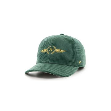 47 brand șapcă de baseball din bumbac MLB Oakland Athletics culoarea verde, cu imprimeu, B-SKYMF18EWS-DG