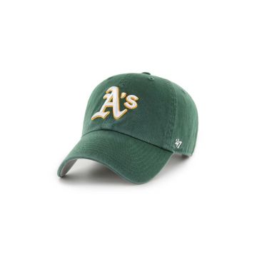 47 brand șapcă de baseball din bumbac MLB Oakland Athletics culoarea verde, cu imprimeu, BCPTN-DBLUN18GWS-DG08