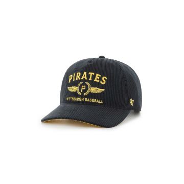 47 brand șapcă de baseball din catifea MLB Pittsburgh Pirates culoarea negru, cu imprimeu, B-SKYLC20EWP-BK