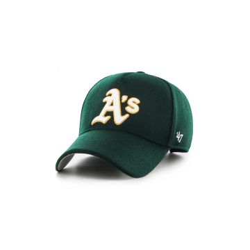 47 brand șapcă din amestec de lână MLB Oakland Athletics culoarea verde, cu imprimeu, B-CHSMD18WIS-DG