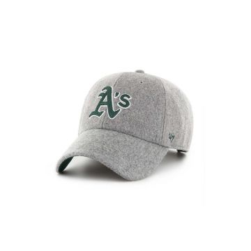 47 brand caciula din amestec de lana MLB Oakland Athletics culoarea gri, cu imprimeu, B-CHSCU18WIS-GY