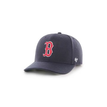 47 brand sapca MLB Boston Red Sox culoarea albastru marin, cu imprimeu, B-CLZOE02WBP-NY