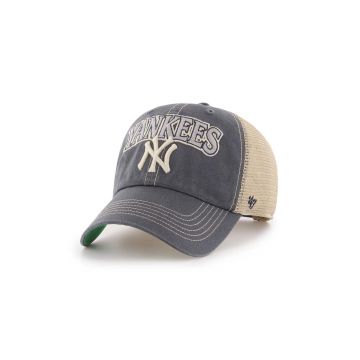 47 brand sapca MLB New York Yankees culoarea albastru marin, cu imprimeu, B-TSCLA17LAP-VN