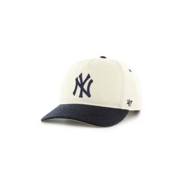 47 brand sapca MLB New York Yankees culoarea bej, cu imprimeu, B-CHSHT17WIP-NT