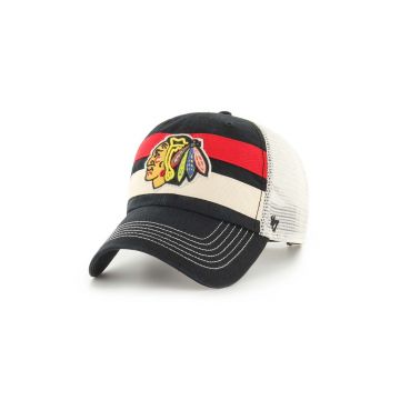 47 brand sapca NHL Chicago Blackhawks culoarea negru, cu imprimeu, H-CLBBN04GWP-BK