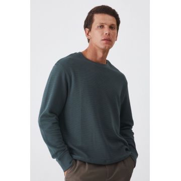 Medicine longsleeve barbati, culoarea verde, neted