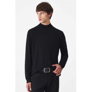 Medicine pulover barbati, culoarea negru, light, cu turtleneck