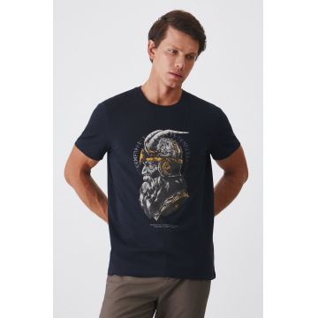 Medicine tricou bărbați, culoarea bleumarin, cu imprimeu