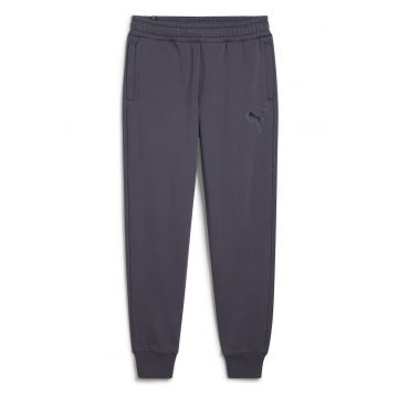 Pantaloni de trening cu model uni si buzunare oblice