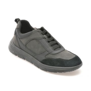 Pantofi casual GEOX negri, U46E1B, din piele ecologica