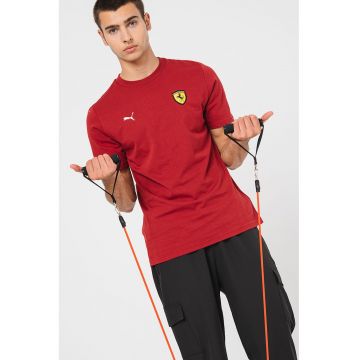 Tricou de bumbac cu decolteu la baza gatului Ferrari Race