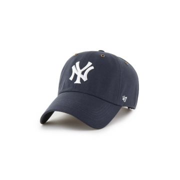 47 brand șapcă de baseball din bumbac MLB New York Yankees culoarea albastru marin, cu imprimeu, B-PTLSD17GWS-VN