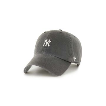 47 brand șapcă de baseball din bumbac MLB New York Yankees culoarea negru, cu imprimeu, B-BSRNR17GWS-GH