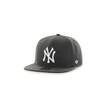 47 brand sapca MLB New York Yankees culoarea gri, cu imprimeu, B-NSHOT17WBP-CCA