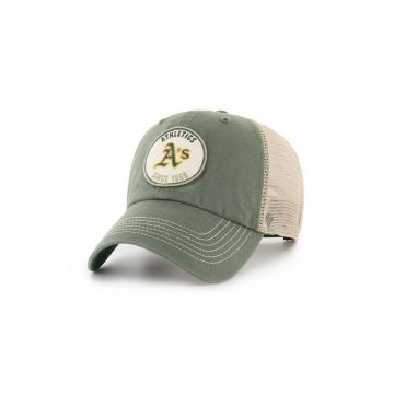 47 brand sapca MLB Oakland Athletics culoarea verde, cu imprimeu, B-PITSC18BXP-BTA