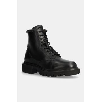 AllSaints ghete de piele Vaughan Boot barbati, culoarea negru, M049FB