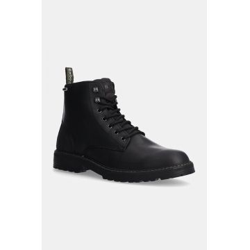 Barbour pantofi inalti de piele Harvey barbati, culoarea negru, MFO0772BK12