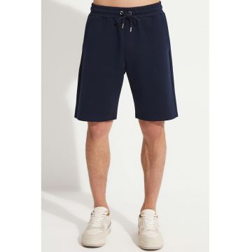 Pantaloni scurti din amestec de bumbac cu model uni