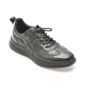 Pantofi casual EPICA negri, 6726, din piele naturala