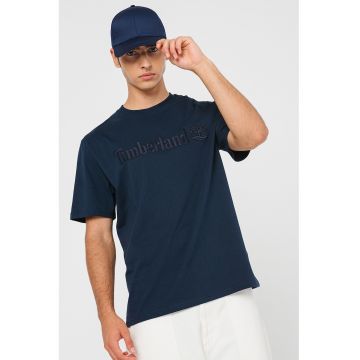 Tricou de bumbac cu logo brodat