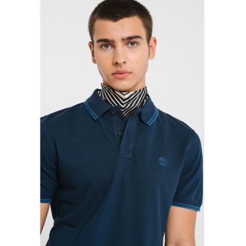 Tricou polo de bumbac cu aspect pique