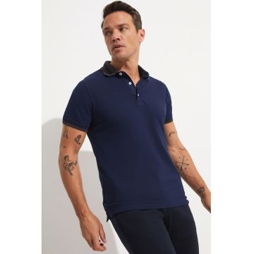 Tricou slim fit polo de bumbac pique