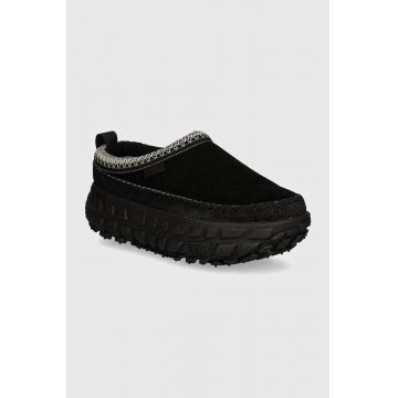 UGG papuci din piele Venture Daze barbati, culoarea negru, 1154530-BBLC