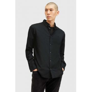 AllSaints camasa din bumbac HAWTHORNE LS SHIRT barbati, culoarea negru, cu guler clasic, slim, M150SB