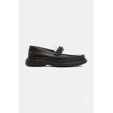 AllSaints mocasini de piele Gibbs Chain Loafer barbati, culoarea negru, M011FB