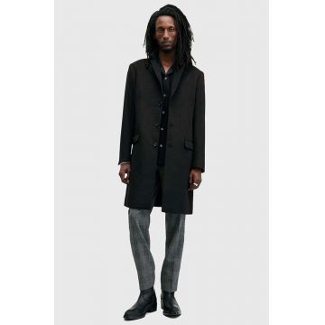 AllSaints palton din lana HAL COAT culoarea negru, de tranzitie, M005OZ