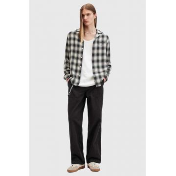 AllSaints pantaloni de bumbac CREEK TROUSER culoarea negru, drept, M021TB