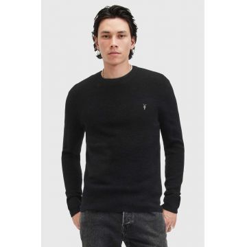 AllSaints pulover de lana IVAR MERINO CREW barbati, culoarea negru, M087KB