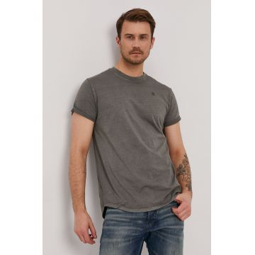 G-Star Raw tricou din bumbac culoarea verde, neted