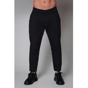 Pantaloni crop cu talie medie