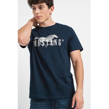 Tricou cu imprimeu logo contrastant