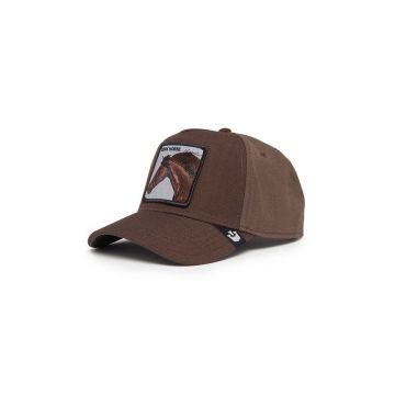 Goorin Bros șapcă de baseball din bumbac Dark Horse Field 100 culoarea maro, cu imprimeu, 101-1456