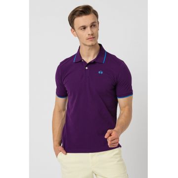 Tricou polo din bumbac si material pique