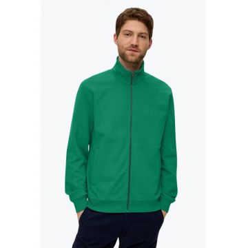 Bluza barbati - fermoar si guler inalt verde