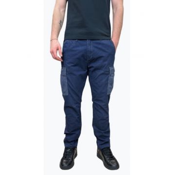 Pantaloni barbati Broome cu croiala Relaxed Slim Fit si aspect decolorat - Bleumarin deschis