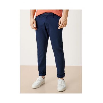 Pantaloni chino barbati - Austin - din amestec de bumbac cu elastan - Bleumarin