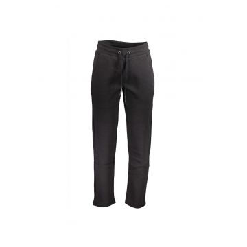 Pantaloni de trening barbati cu buzunare oblice si logo negru