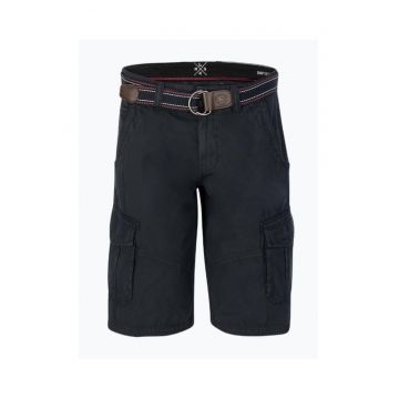 Pantaloni scurti barbati cargo cu talie medie si croiala Regular fit - Indigo