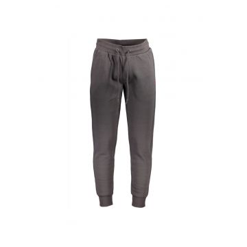 Pantaloni sport barbati cu bata elastica si buzunare oblice gri inchis