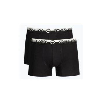 Set 2 perechi de boxeri barbati cu logo - Negru