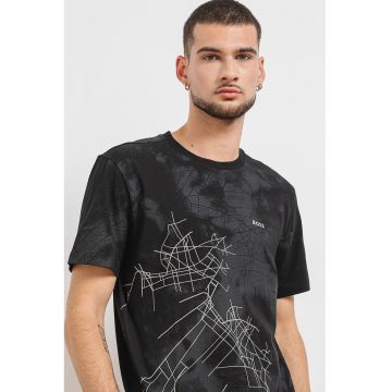 Tricou din amestec de lyocell cu imprimeu